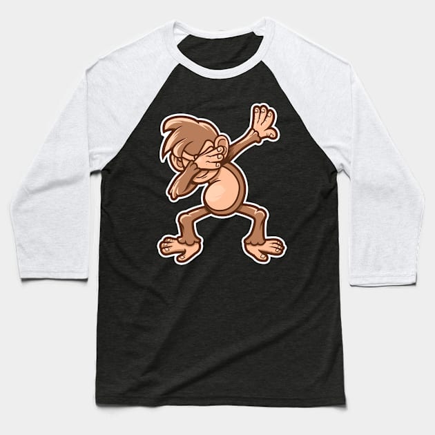 Dabbing Monkey Baseball T-Shirt by supernunal